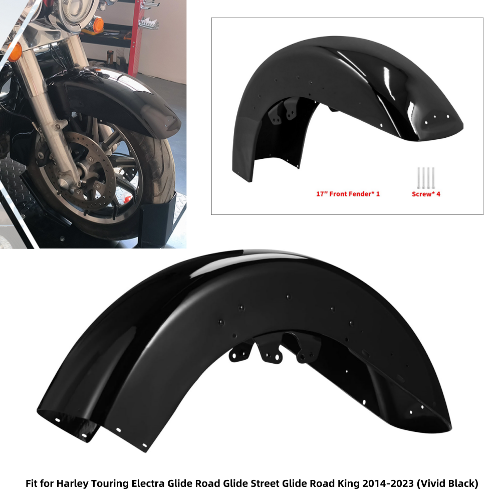 Vivid Black Front Fender For Harley Davidson CVO Road Glide 
