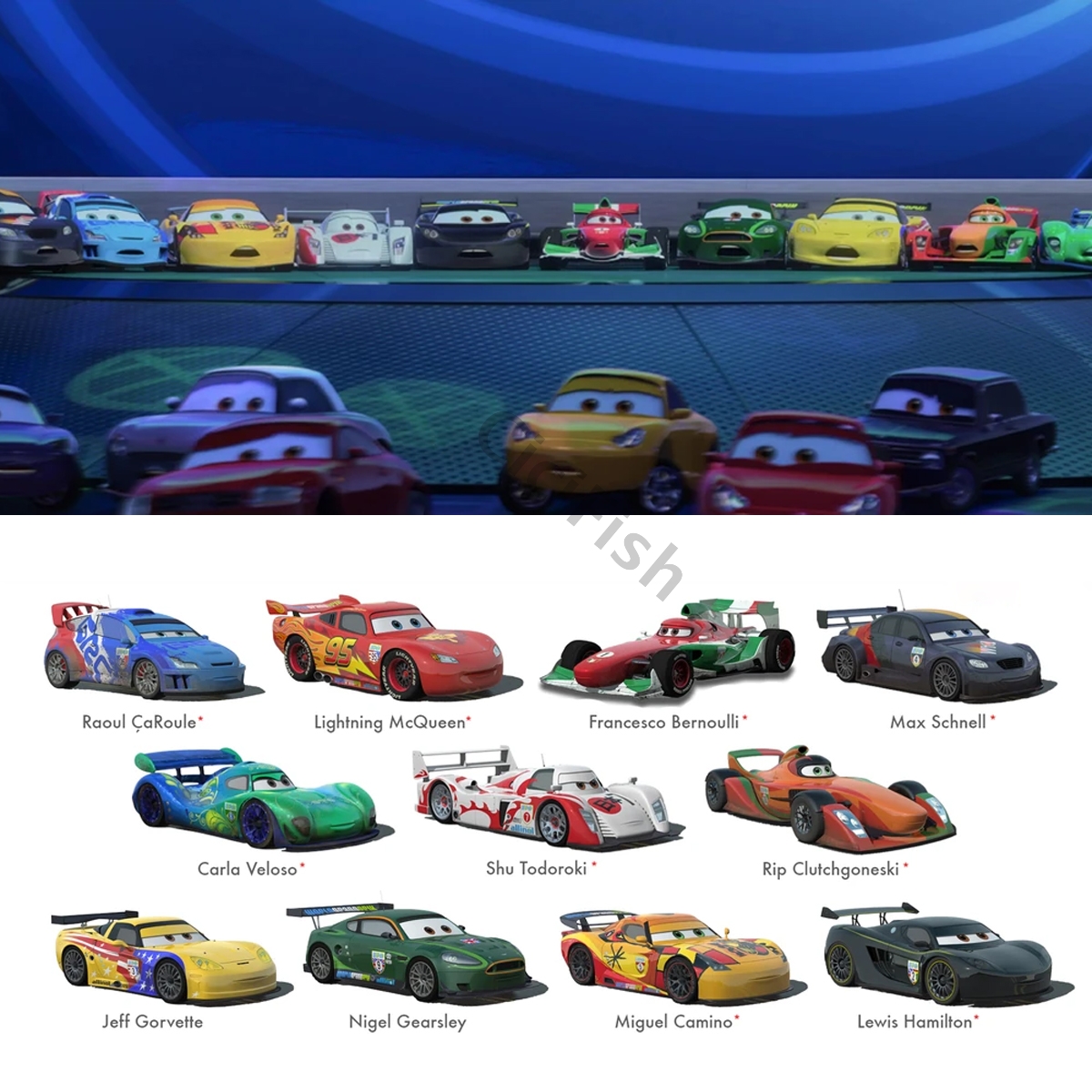 Disney Cars World Grand Prix Set 限定品　レア Disney Pixar Cars 2 World Grand Prix McQueen Francesco Carla