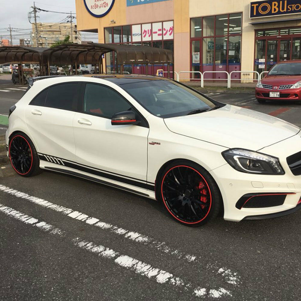 Mercedes Benz CLA 45 AMG Replica - Side Stripes Graphics Decals Sticker Kit  - N° 7096 - Side Stripes Decal Car Sticker Custom Side Stripes & Sticker