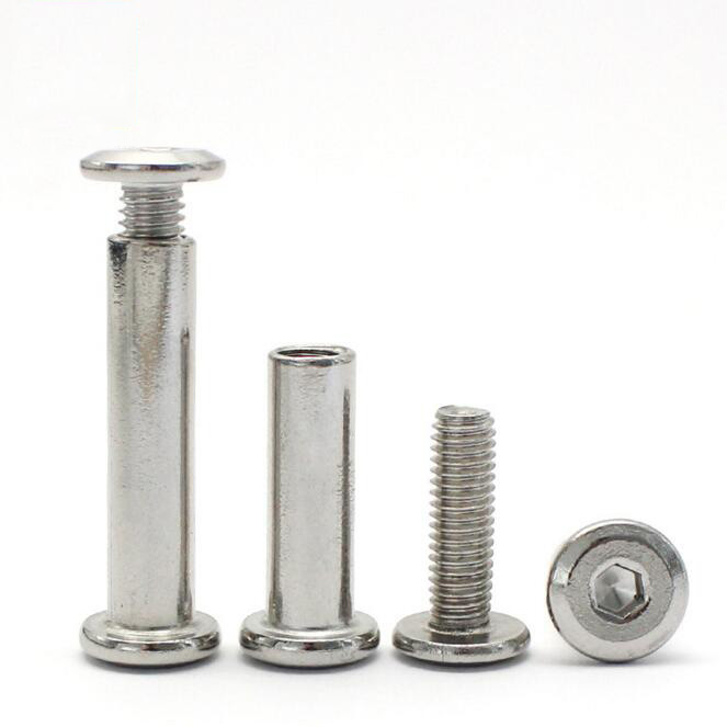 20X 304 Stainless Steel Allen Flat Nut Hex Nut Bolt Round Head Sleeve