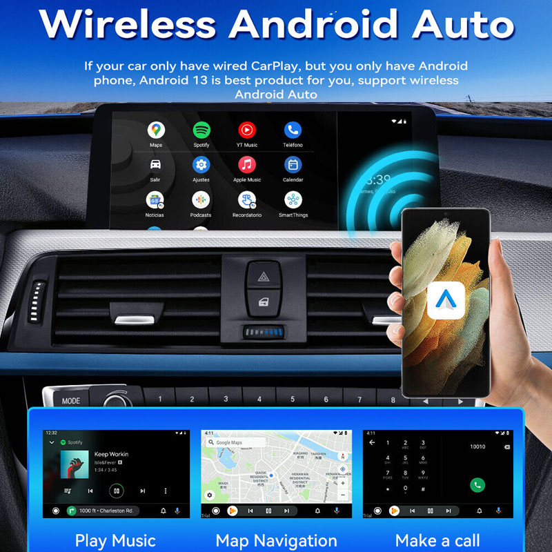 Android 13 Wireless Carplay AI BOX Android Auto GPS 8+128GB for Tv