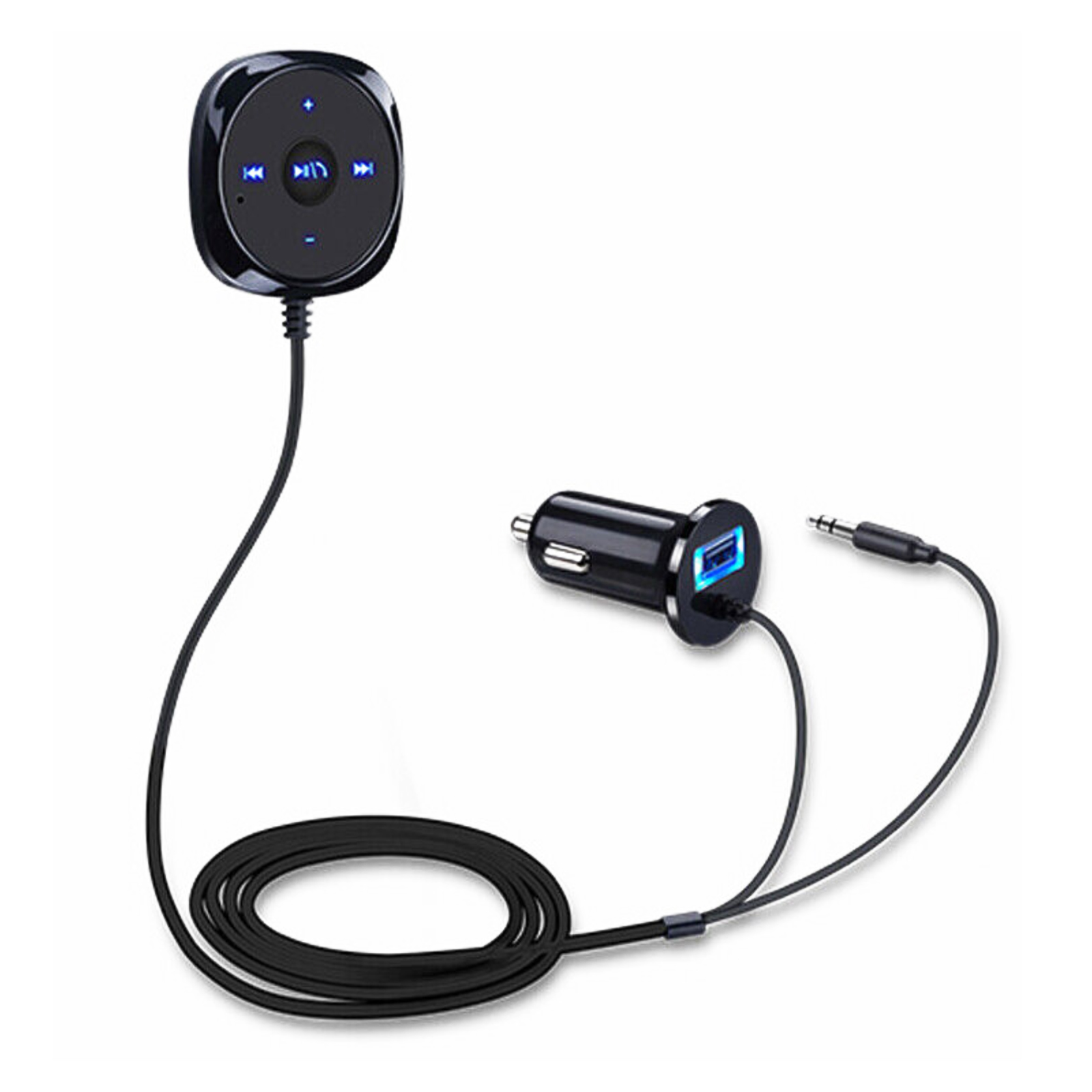 BC20 Car Bluetooth Handsfree Kit FM Transmitter Car Charger- Black