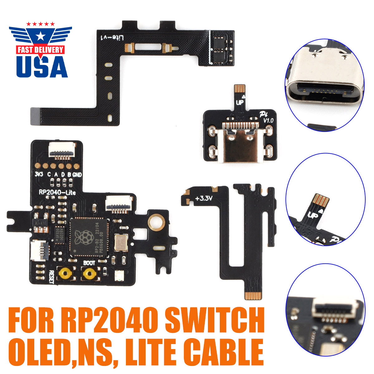 For Nintendo Switch OLED/NS/Lite Console (Optional) Durable RP2040