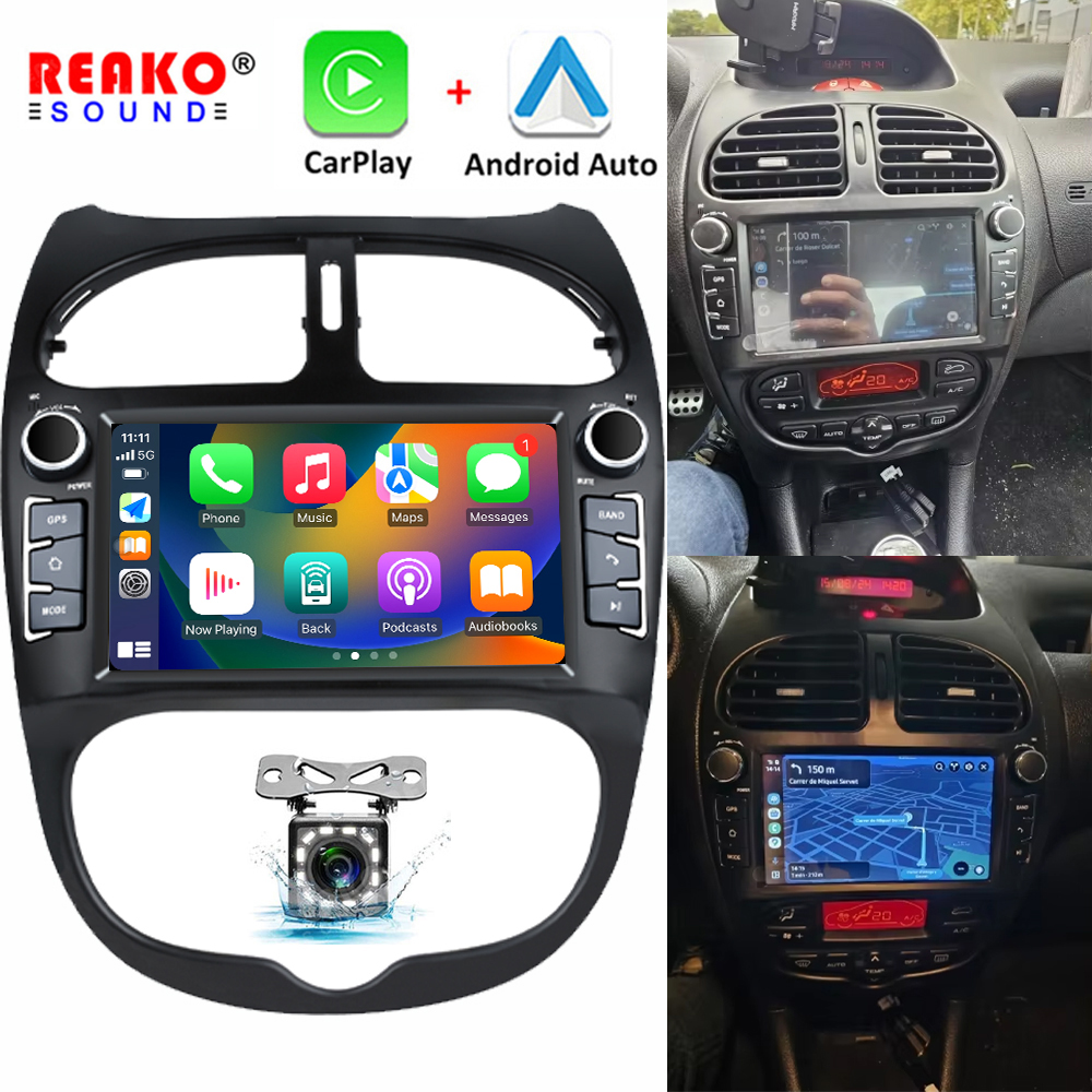 13.1" QLED Android Car Stereo For Peugeot 206 / Citroen C2 - CarPlay, Android Auto, 6GB RAM