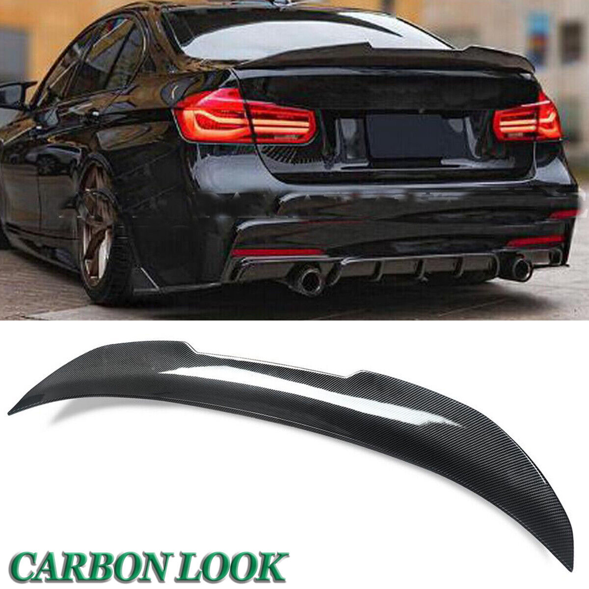 Real Carbon Fiber Trunk Spoiler For BMW F80 M3 & F30 (2012-2018) - High Kick Extended Duckbill Style