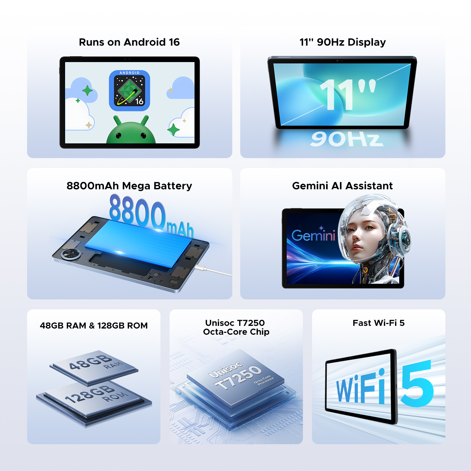 AORLYM P11 Android 16 Tablet 48GB+128GB 8800mAh 11 Inch 5G WiFi