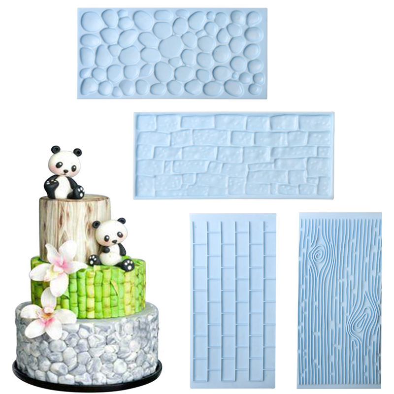 New Brick Wall Wood Grain Impression Mat Cake Embosser Fondant