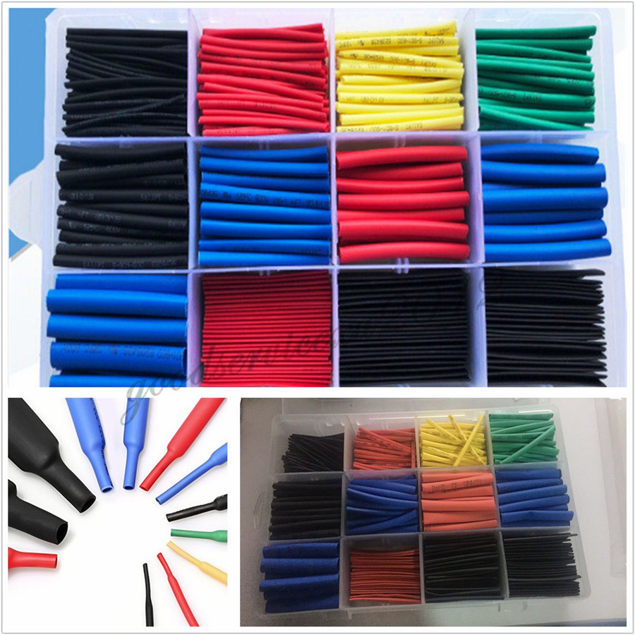 560 Pcs/Boxed Car Insulation Heat Shrink Tubing Electrical Wire Wrap ...