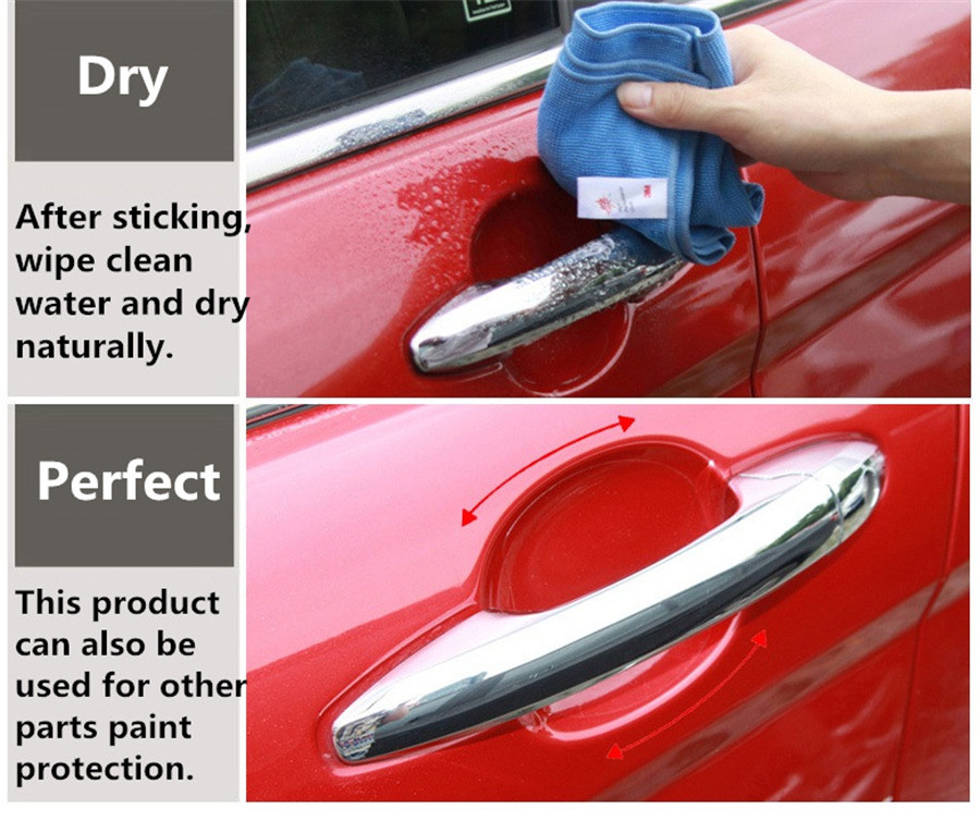 4pcs 3M Glue Car Door Handle Film Protector Anti Scratch