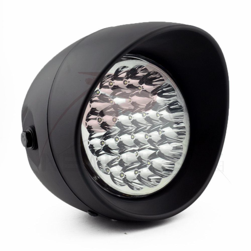 Black 5.75" LED Retro Motorcycle Bullet Headlight Light For Harley