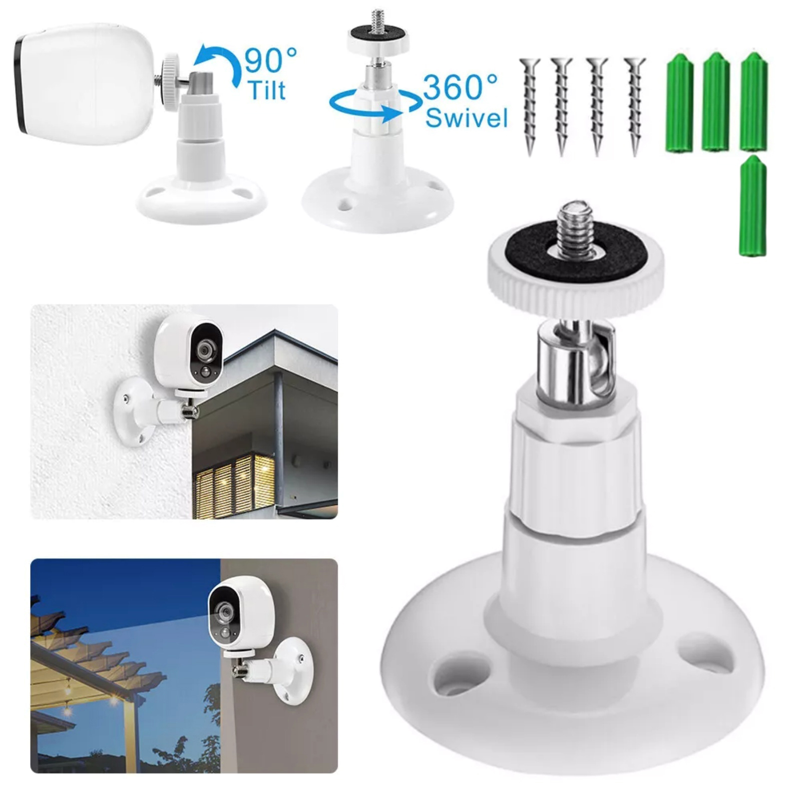 For Arlo Pro Camera Mounting Kit 4-Pack with Screws 90° Tilt