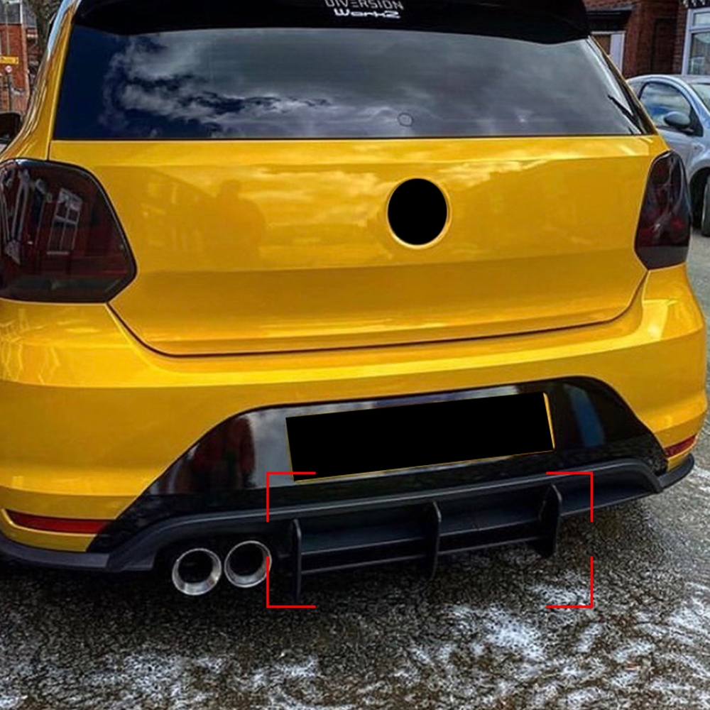Rear Bumper Diffuser Lip Spoiler Splitters For Volkswagen VW Polo GTI
