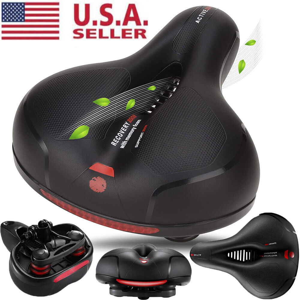 thumbnail image 2 of Extra Wide Big Bum Bike Saddle Seat With Gel Cushion - Soft Comfort Pad - Red 2 of 4