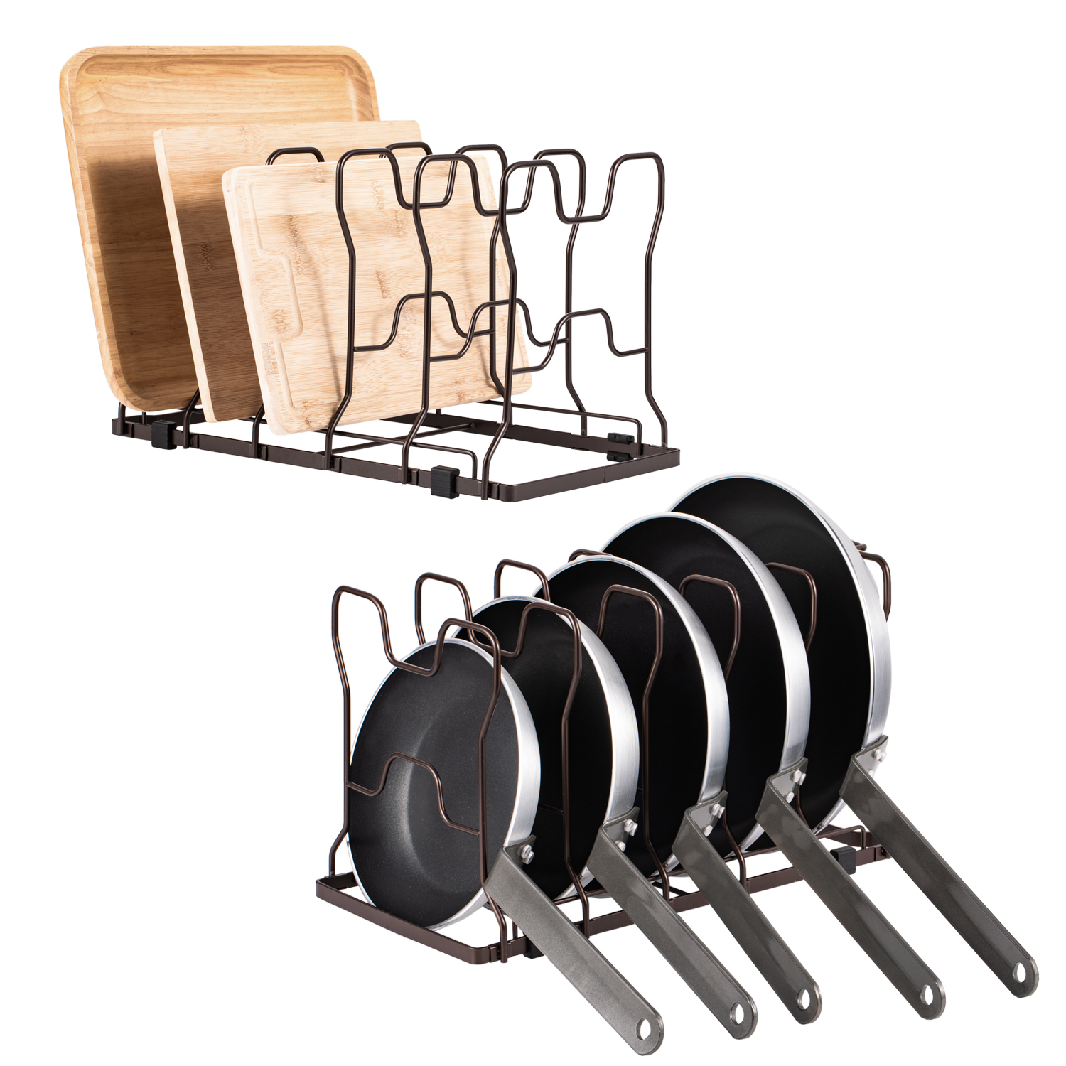 Kitchen Dining Cookware Heavy Duty Pan Organizer Rack Black