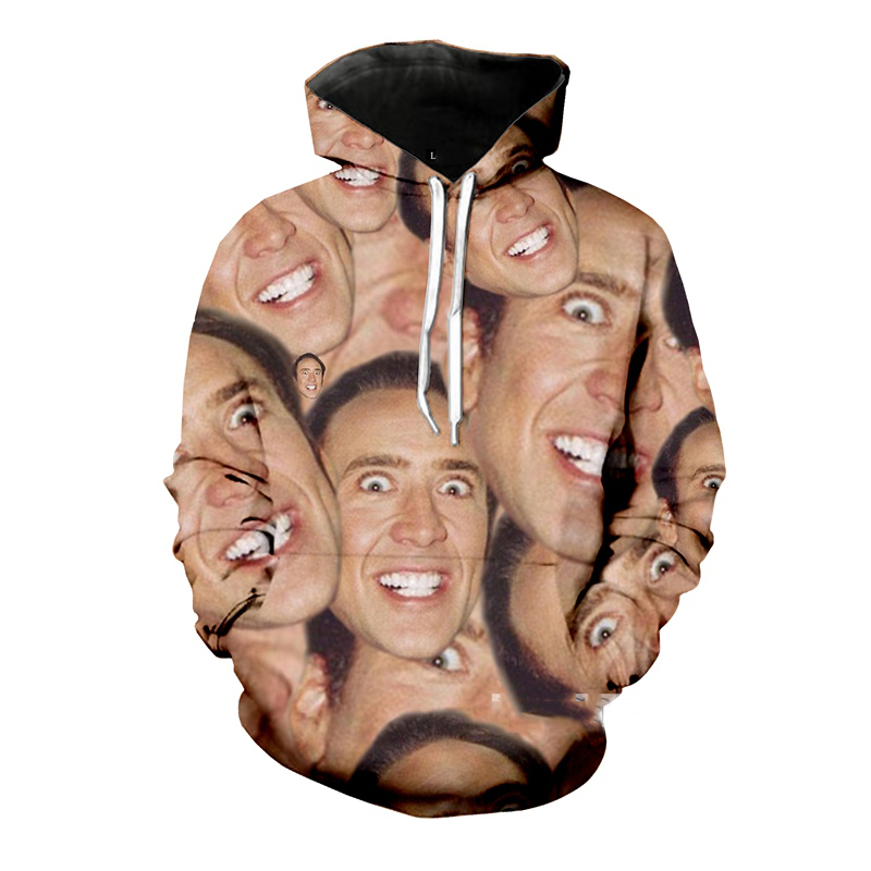 nicolas cage face hoodie