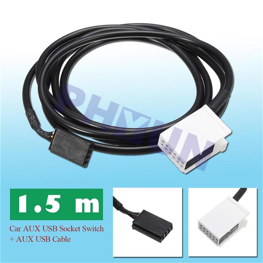 Compact Car USB AUX Input Port Plug For BMW 1 Series E81 E87 E88 E82 E90 E91 E92 E93 E60 E61 Quick Installation