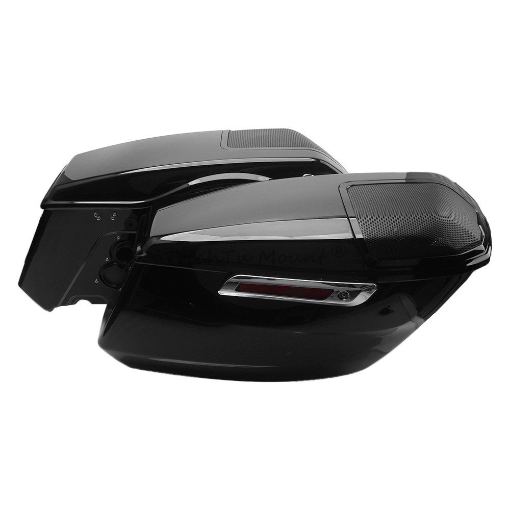 Motorcycle Vivid Black Hard Saddlebags Saddle Bags For Harley