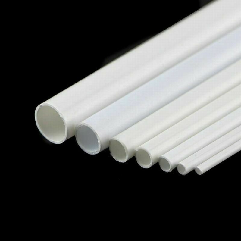 250mm White ABS Styrene Plastic Rod Tube Square Round Pipe Solid Bar