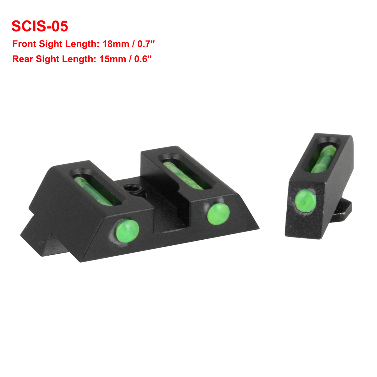 Fber Optc ron Sghts Flp Up ron Sght Front Rear Sght for