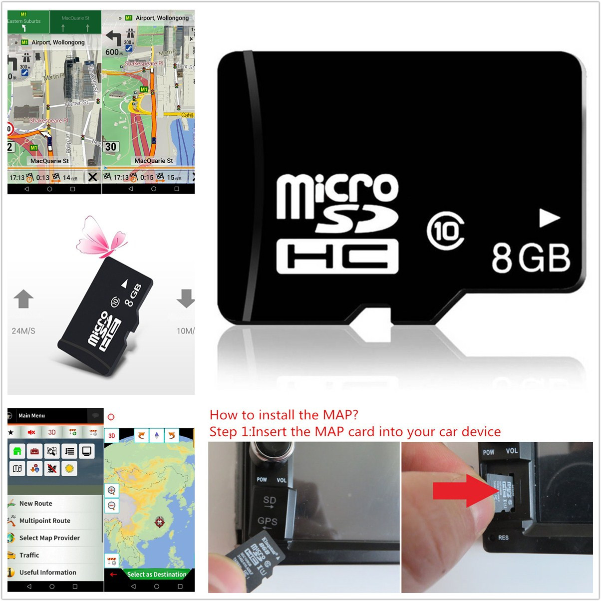 8GB Europe Micro SD Card Car SUV GPS Navigation Map Software For Android System | eBay