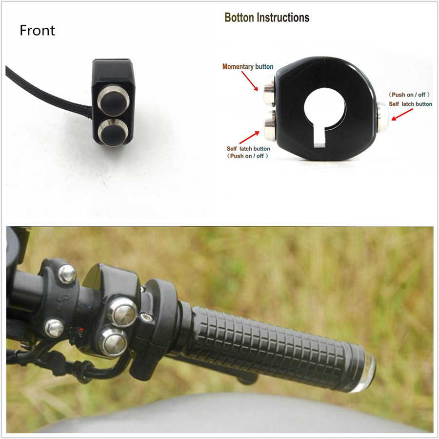 Universal 10A Motorcycle Handlebar Switch Handle Grips Reset Momentary