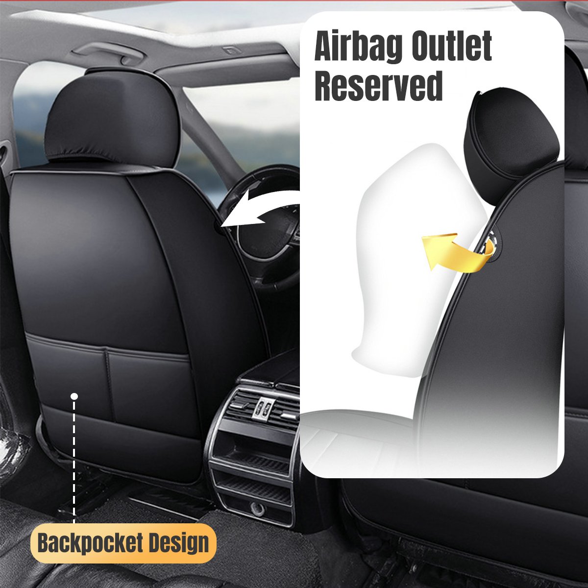 Universal Full Set Seat Covers For Chevrolet – 2 Or 5-Seat – Front & Rear – Leather/Faux Leather – Breathable & Cushioned