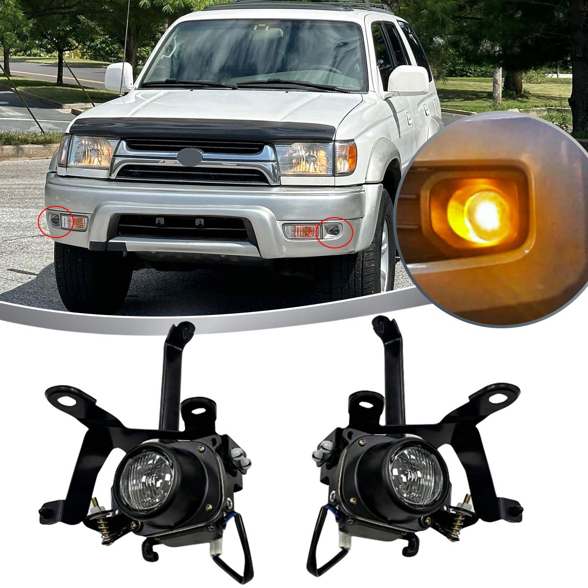 Front Fog Light W/ Bulbs For 4Runner 1999-2002 OE#TO2592110