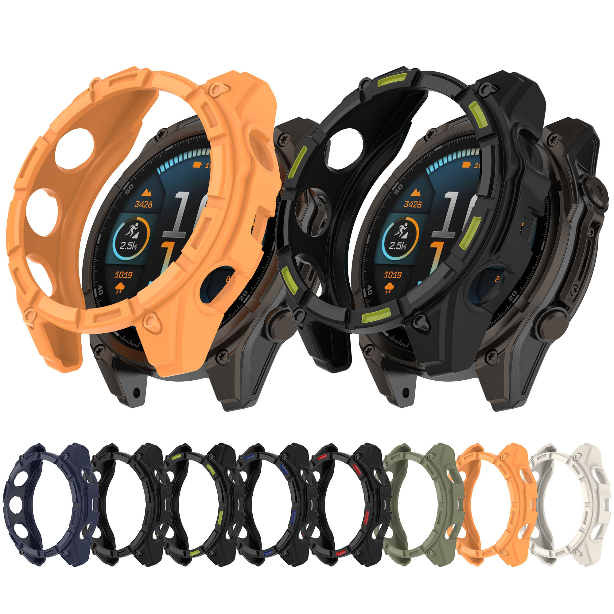 Beschermhoesje voor Garmin Fenix 8 51 mm hoes, TPU Smartwatch behuizing