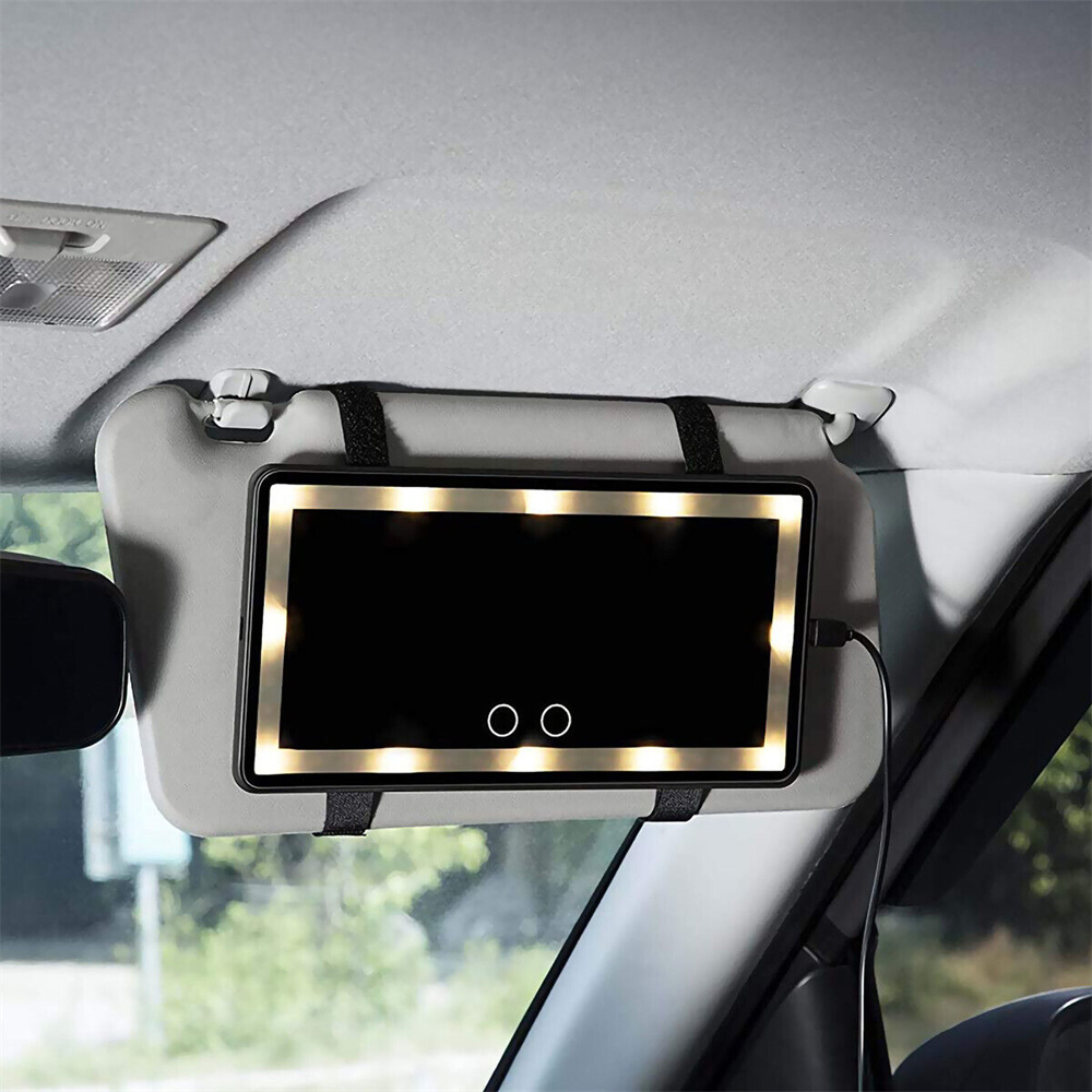 Miroir Pare Soleil Voiture, Miroir Cosmétique de Voiture avec 60 Lumières  LED 3 Modes D'éclairage, pour Visière de Voiture Dossier d - Cdiscount Auto