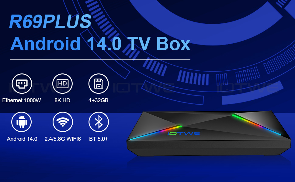 TV Box Android 12 4GB 64GB Android TV Box Con WiFi 6 2.4G 5.8G Chipset - Foto 6