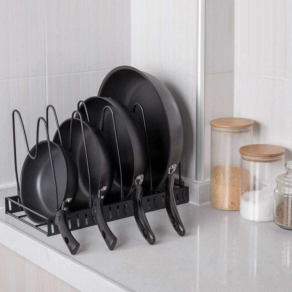 5 Layer Kitchen Cabinet Pan Rack Shelf Cookware Organizer Pot Lid