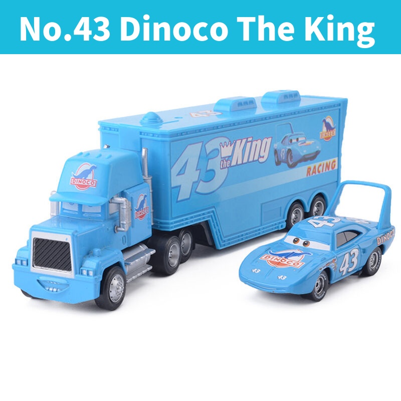 1-2Pcs Disney Pixar Cars No.43 The DiNOco King Hauler Truck 1:55