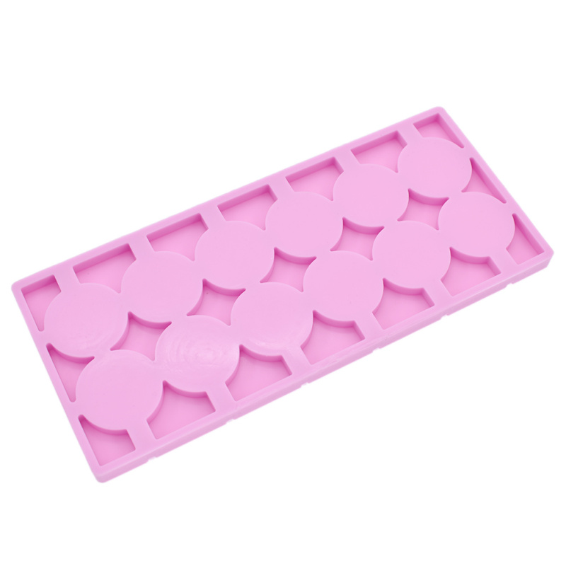 Round Silicone Lollipop Baking Hard Candy Mold DIY Mould With Sticks 12
