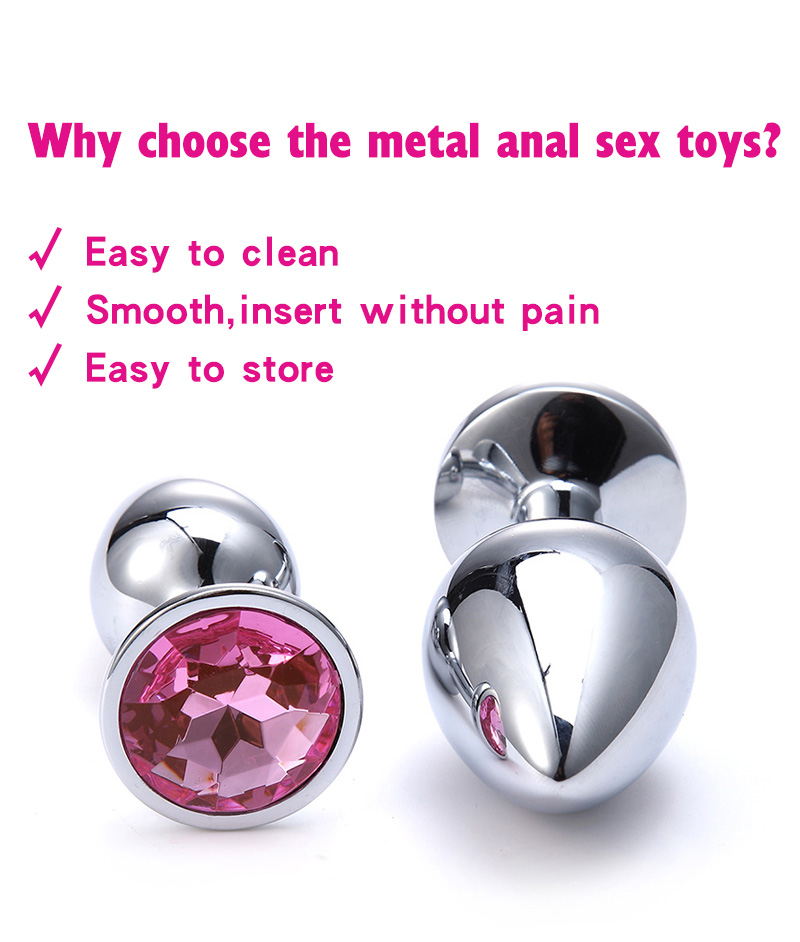 Jeweled Rose Red Stainless Steel Anal But