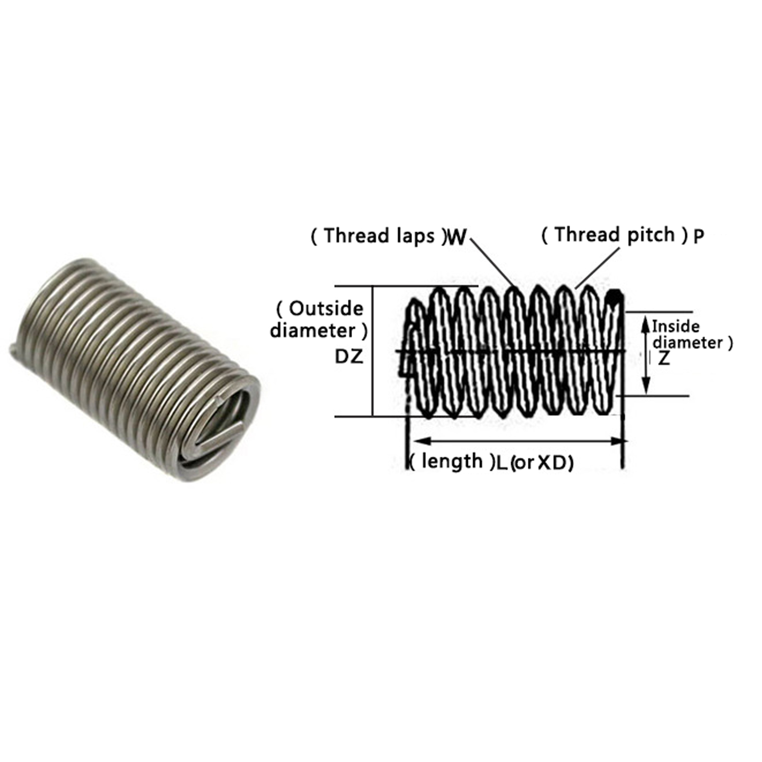 Stainless Steel Helicoil Thread Repair Insert M5 6 8 M10 M12 M14 M16
