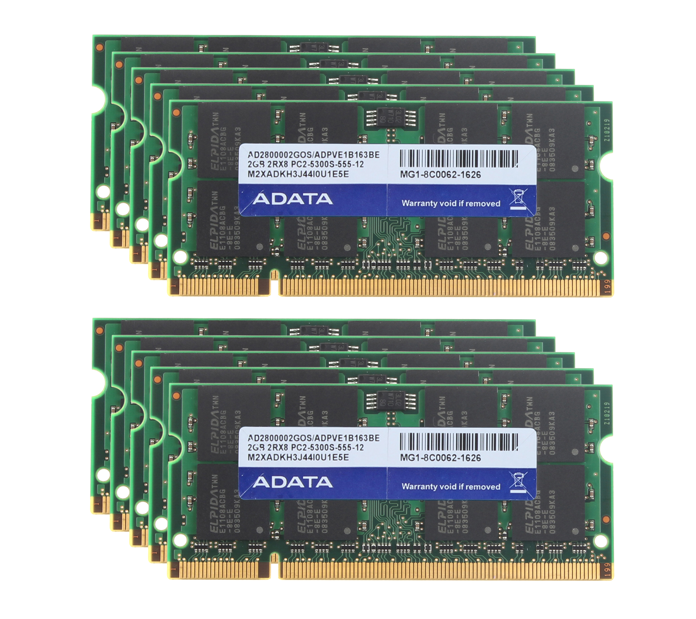 Adata 10pcs 2GB PC2-5300S Laptop Module DDR2 667Mhz Notebook SODIMM RAM Memory #
