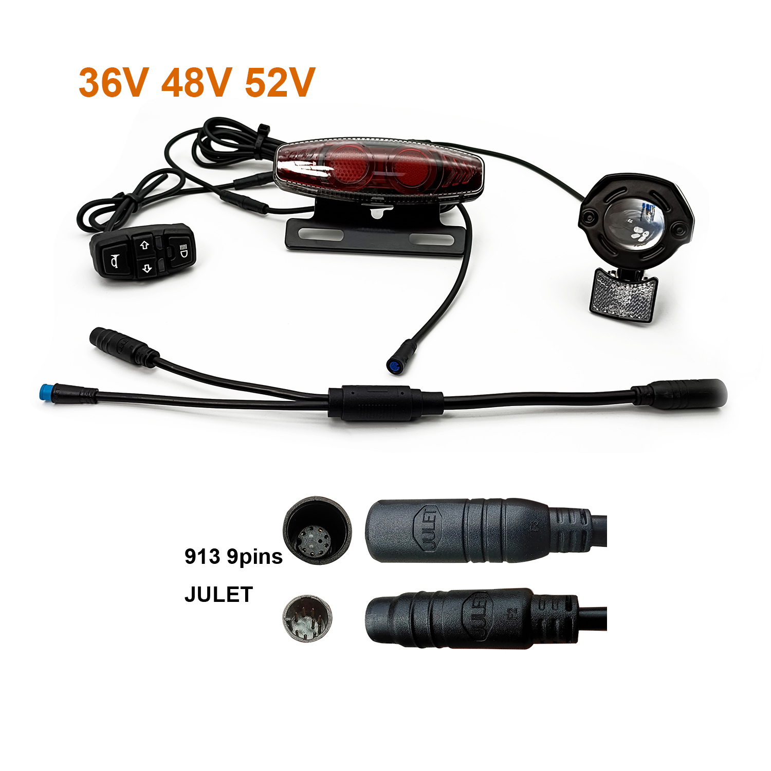 無料配達 36V/48V/52V E-bike BAFANG For Set Switch Taillight Headlight Nintendo Switch