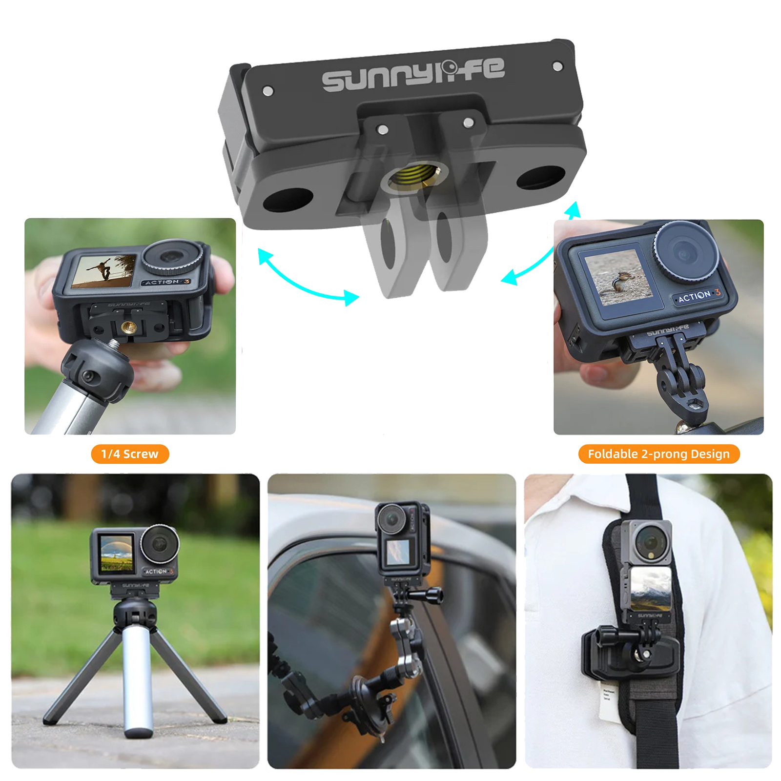 For DJI OSMO Action 3/Action 4 Magnetic Adapter 1/4 Thread