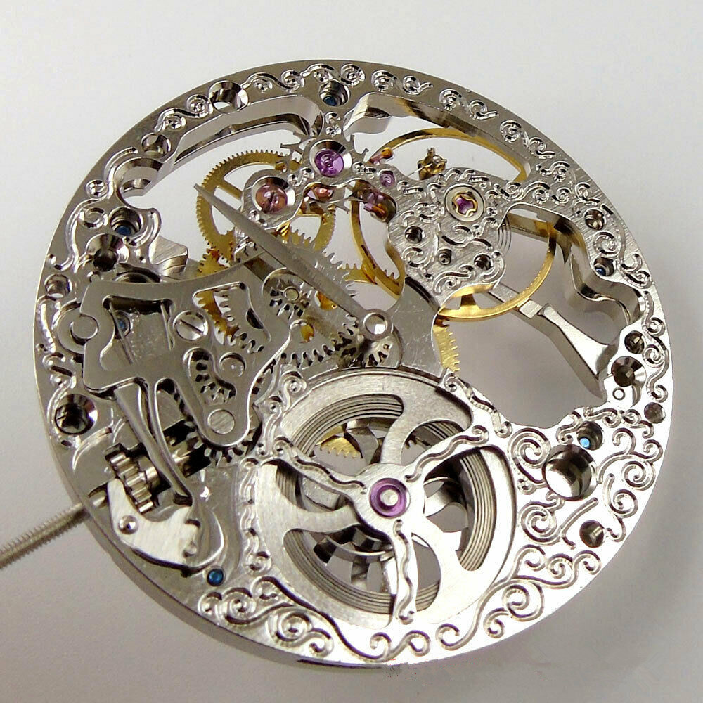 クラシック jkmegaton 17 Jewels Mechanical Silver Skeleton Hand Winding 6498