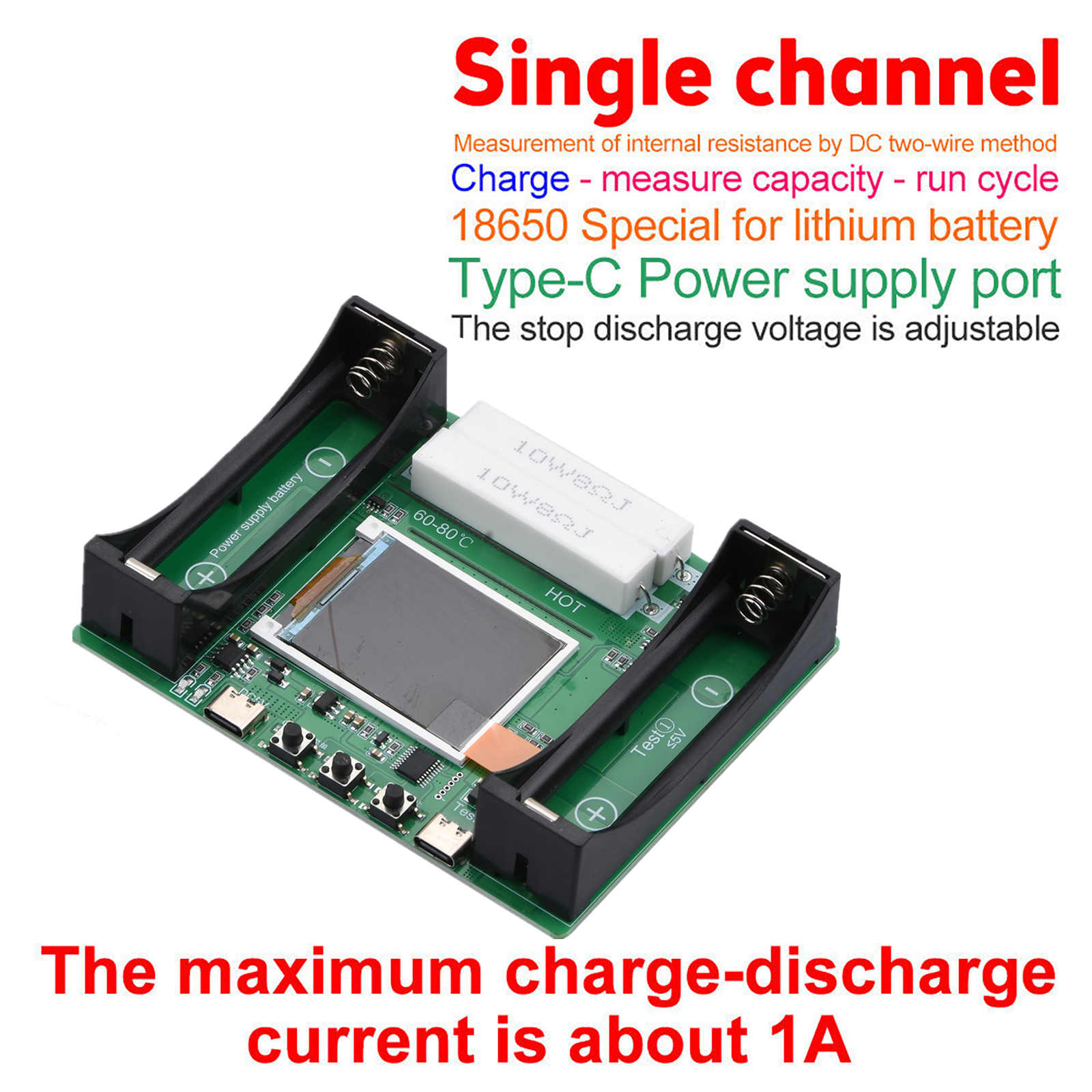 18650 Lithium Battery Capacity Tester Detection Auto Charge