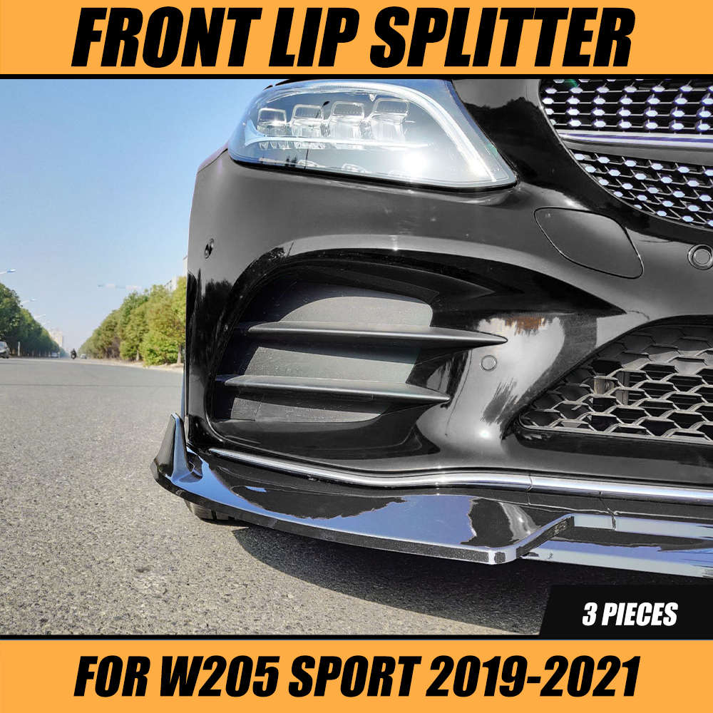 Voor Mercedes Voor Benz C Klasse W205 C205 S205 C63 Amg 2015-2022 Auto Voorbumper Spoiler Lip Blade Lagere Splitter Strip Splitter voorlipspoiler