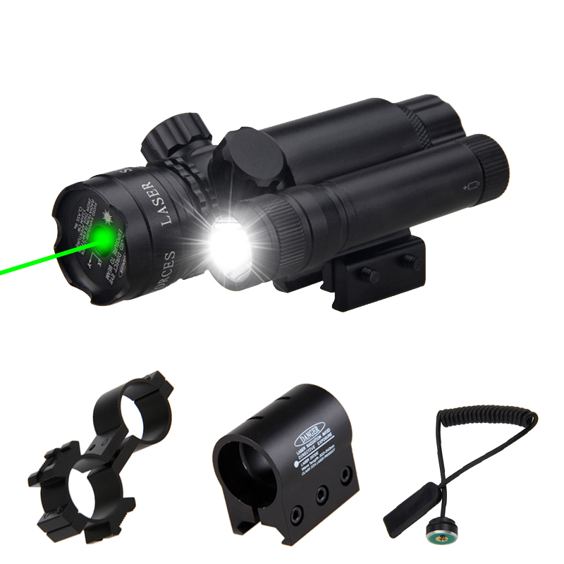 Gewehr Taschenlampen Jagd Fackel Lampe Grüner Dot Laser Mit Schienen Berg