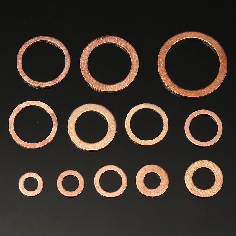 280pcs Assorted Solid Copper Crush Washers Seal Flat Ring Hydraulic