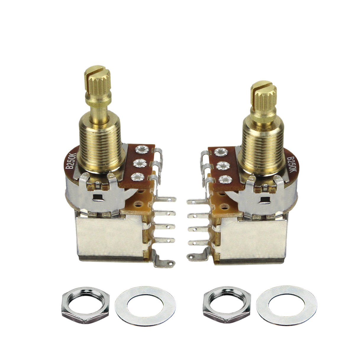 NEW 2PCS B250K Push/Push Guitar Bass Potentiometers Long Copper Split Shaft Pots 727523165312 eBay
