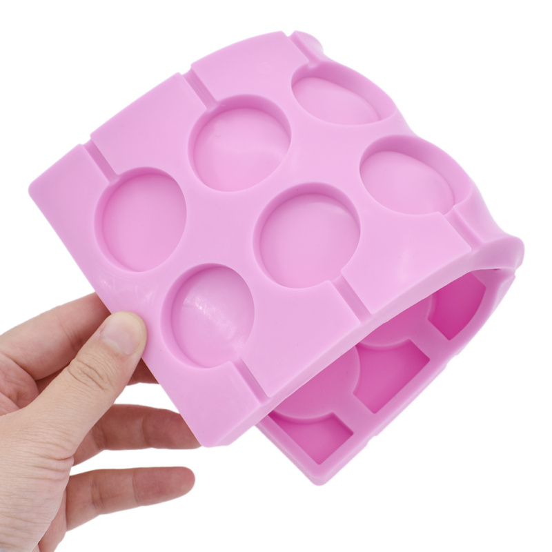 Round Silicone Lollipop Baking Hard Candy Mold DIY Mould With Sticks 12