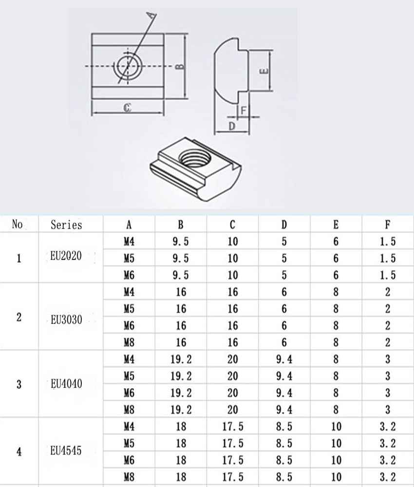 T Slot Nut 2020 3030 Square Tee Sliding Nuts M4 M5 M6 M8 Aluminum 3D Printer AU eBay