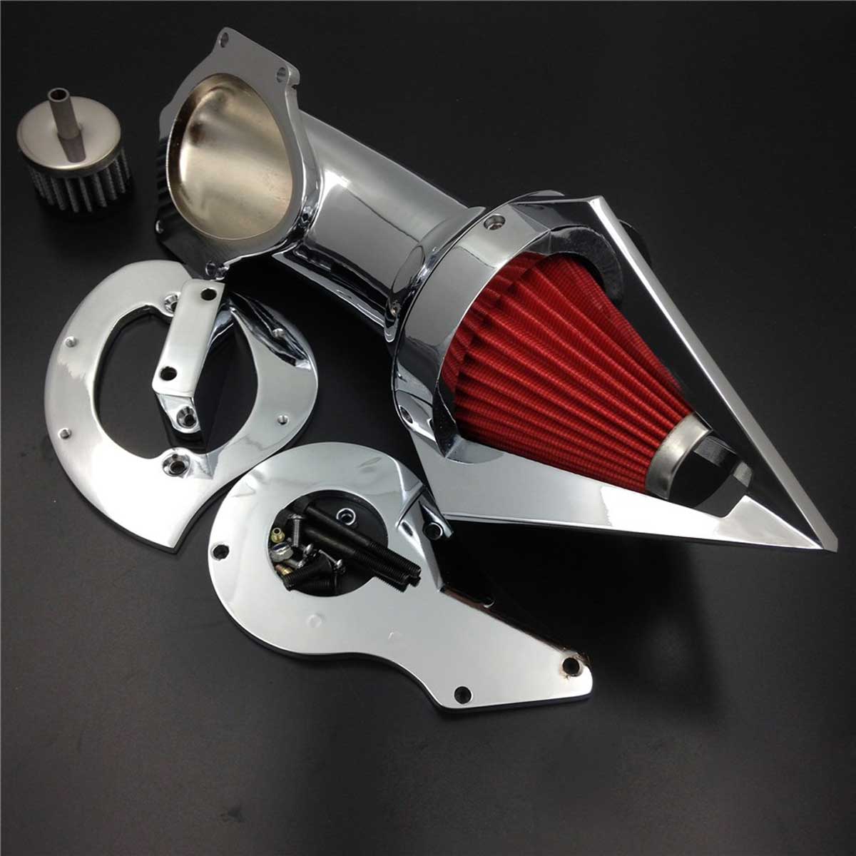 Nuovo Spike Air Cleaner Kit Filtro Per Honda Shadow 600 Vlx600 1999-2012 Chrome