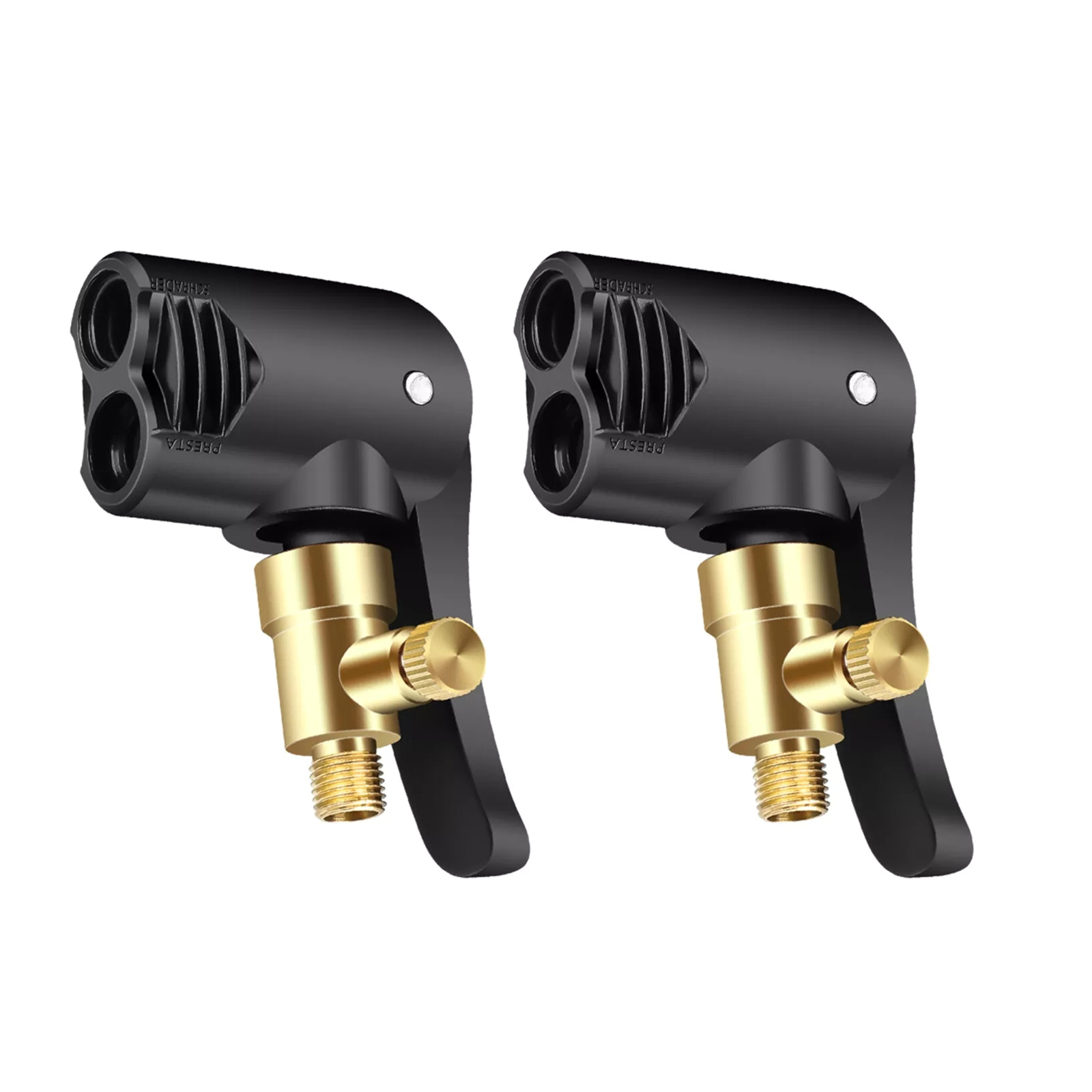 2PCS 2-in-1 Deflateable Air Chuck Tool Fit For Schrader and Presta