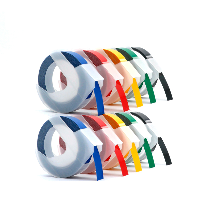 3D Embossed Label Tape Manual PVC Refill Maker DYMO MOTEX Multi Colors UK Stock