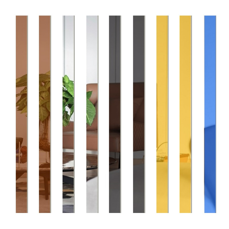 Acrylic Mirror Sticker Self Adhesive Long Strip Wall Decals Home Modern Decor Acrylic Mirror Sticker Self Adhesive, Plain Wall Mirror Stickers